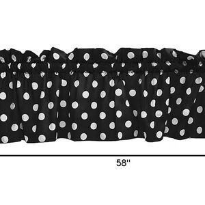 Black and White Polka Dot Curtain Valance